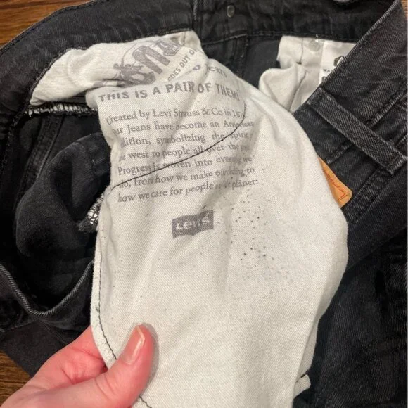 Levi's 445 Men's Sz 32 Black Athletic Fit Jean Short 10"L Denim Stretch Jorts - Picture 14 of 14